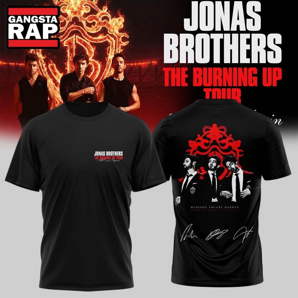 Jonas Brothers The Burning Up Tour 2026 New Design T Shirt, Trending 3D Music Shirt Jonas Brothers The Burning Up Tour 2026 New Design T Shirt, Trending 3D Music Shirt