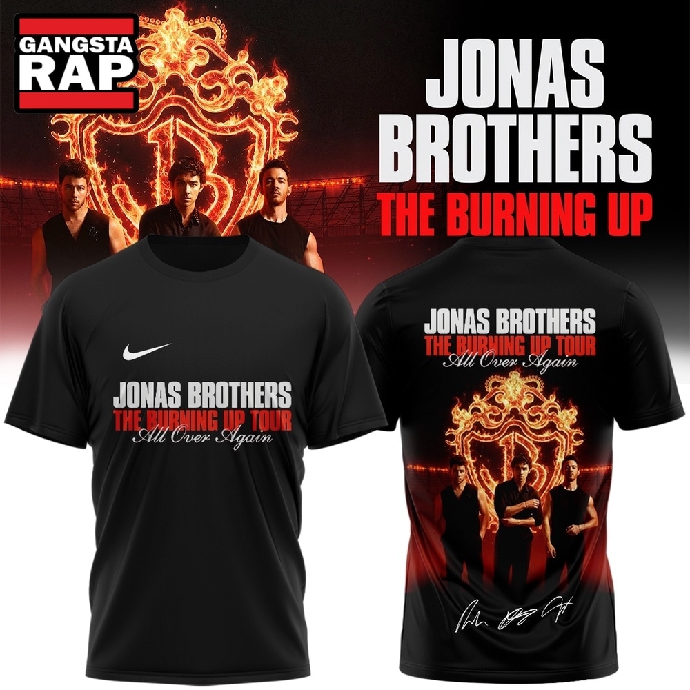 Jonas Brothers The Burning Up Tour 2026 Signature Music Graphic T Shirt, Trending 3D Music Shirt Jonas Brothers The Burning Up Tour 2026 Signature Music Graphic T Shirt, Trending 3D Music Shirt