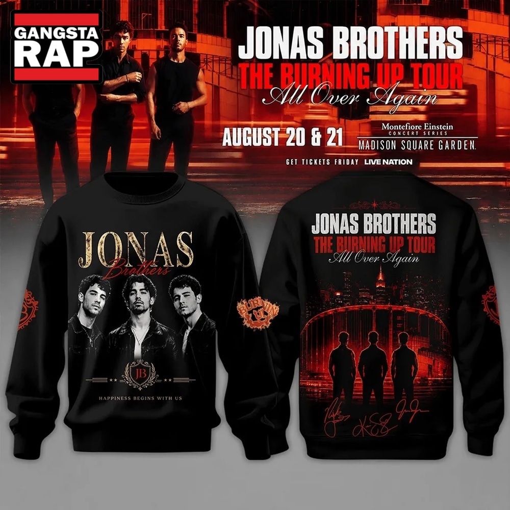 Jonas Brothers The Burning Up Tour 2026 Sweatshirt , Music Trending 3D Shirt Jonas Brothers The Burning UP Tour 2026 Sweatshirt