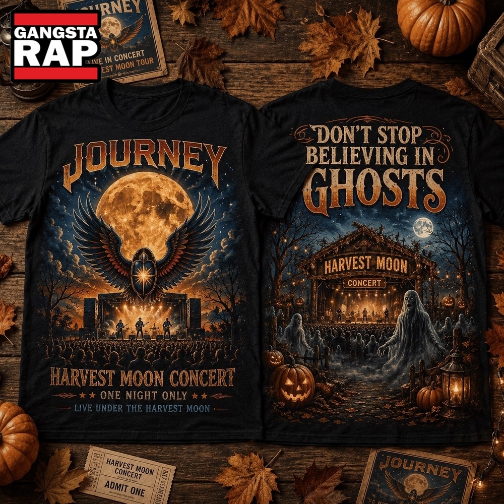 Journey Harvest Moon Halloween 2026 3D Shirt , Trending 3D Music Shirt Journey Harvest Moon Halloween 2026 3D Shirt