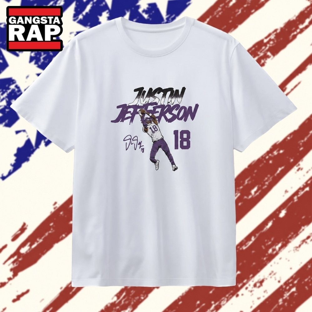 Justin Jefferson pose signature Minnesota Vikings , Trending 2D Shirt Justin Jefferson Pose Signature Minnesota Vikings