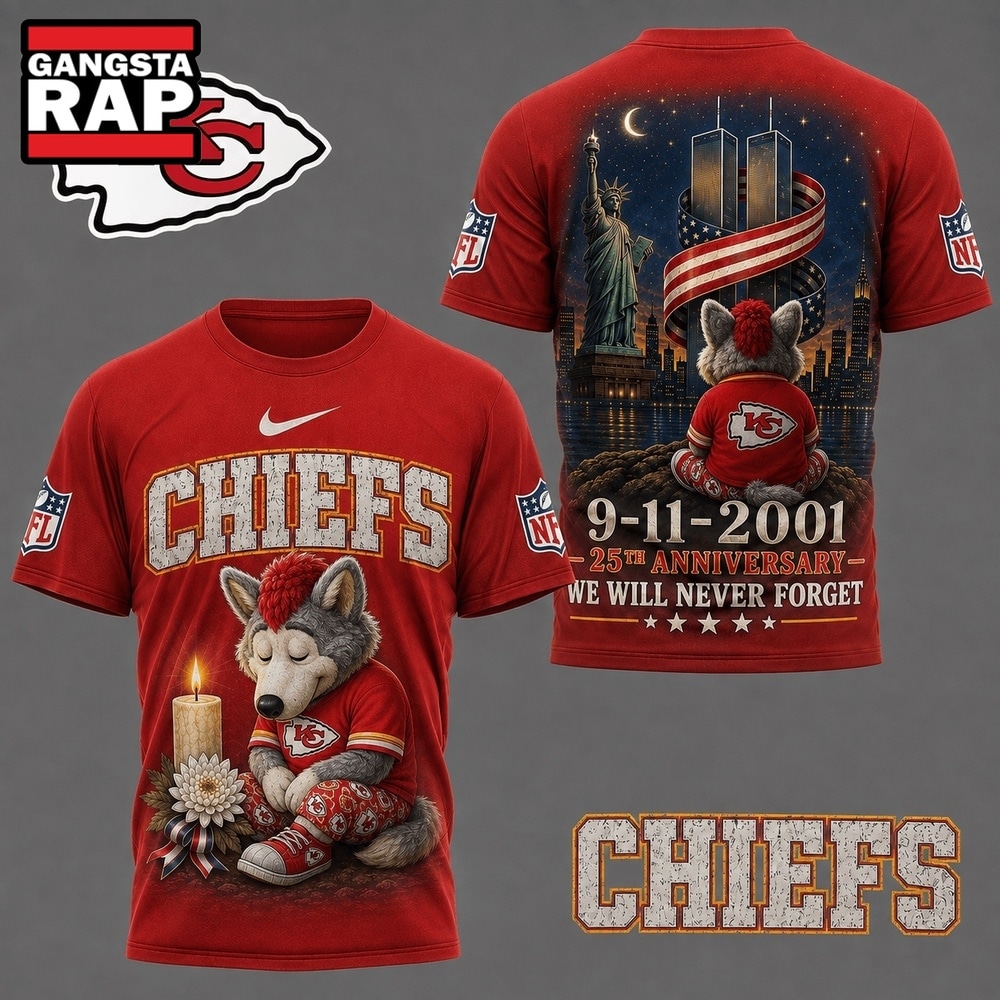 Kansas City Chiefs NFL 9 11 25th Anniversary Never Forget Memorial 3D T Shirt, Football New Design Shirt Kansas City Chiefs Nfl 9 11 25th Anniversary Never Forget Memorial 3D T Shirt