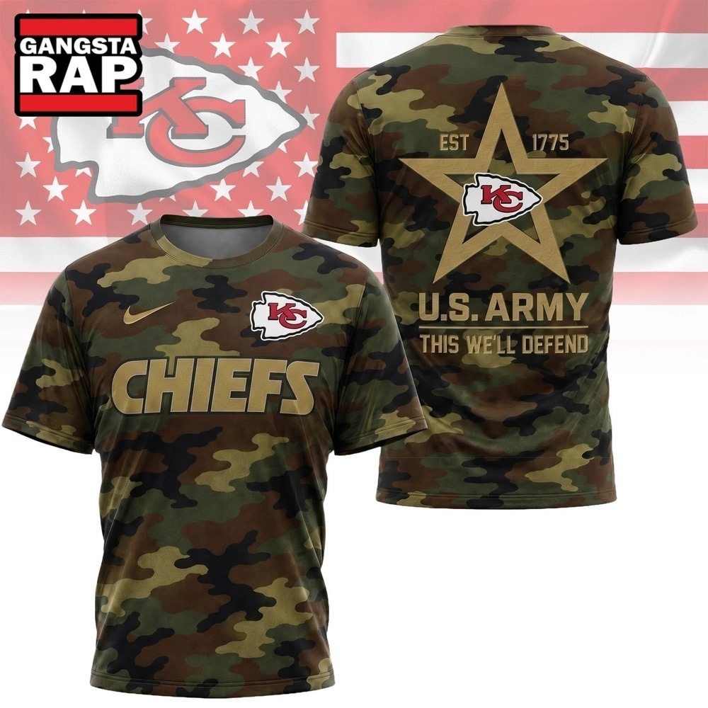 Kansas City Chiefs NFL Veterans US Army Camo New Design 3D Shirt , Football New Design Shirt Kansas City Chiefs Nfl Veterans US Army Camo New Design 3D Shirt