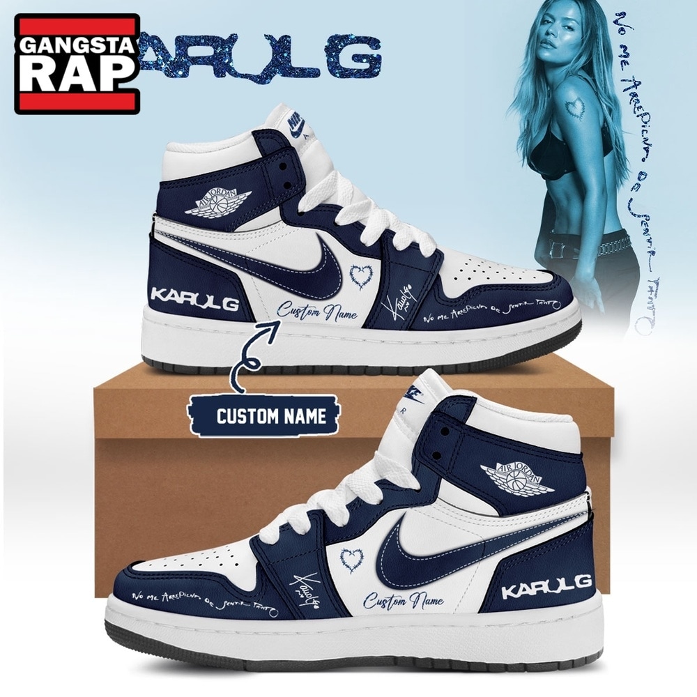 KaRol G Album NO ME ARREPIENTO DE SENTIR TANTO Custom Blue Air Jordan 1 Shoes , Music Air Jordan 1 Shoes KaRol G Album NO ME ARREPIENTO DE SENTIR TANTO Custom Blue Air Jordan 1 Shoes , Music Air Jordan 1 Shoes