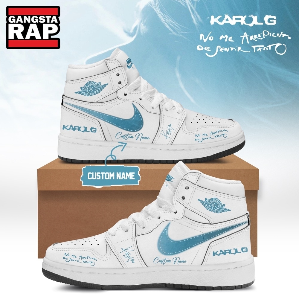 KaRol G Album NO ME ARREPIENTO DE SENTIR TANTO Custom White Air Jordan 1 Shoes , Trending Music Shoes KaRol G Album NO ME ARREPIENTO DE SENTIR TANTO Custom White Air Jordan 1 Shoes , Trending Music Shoes