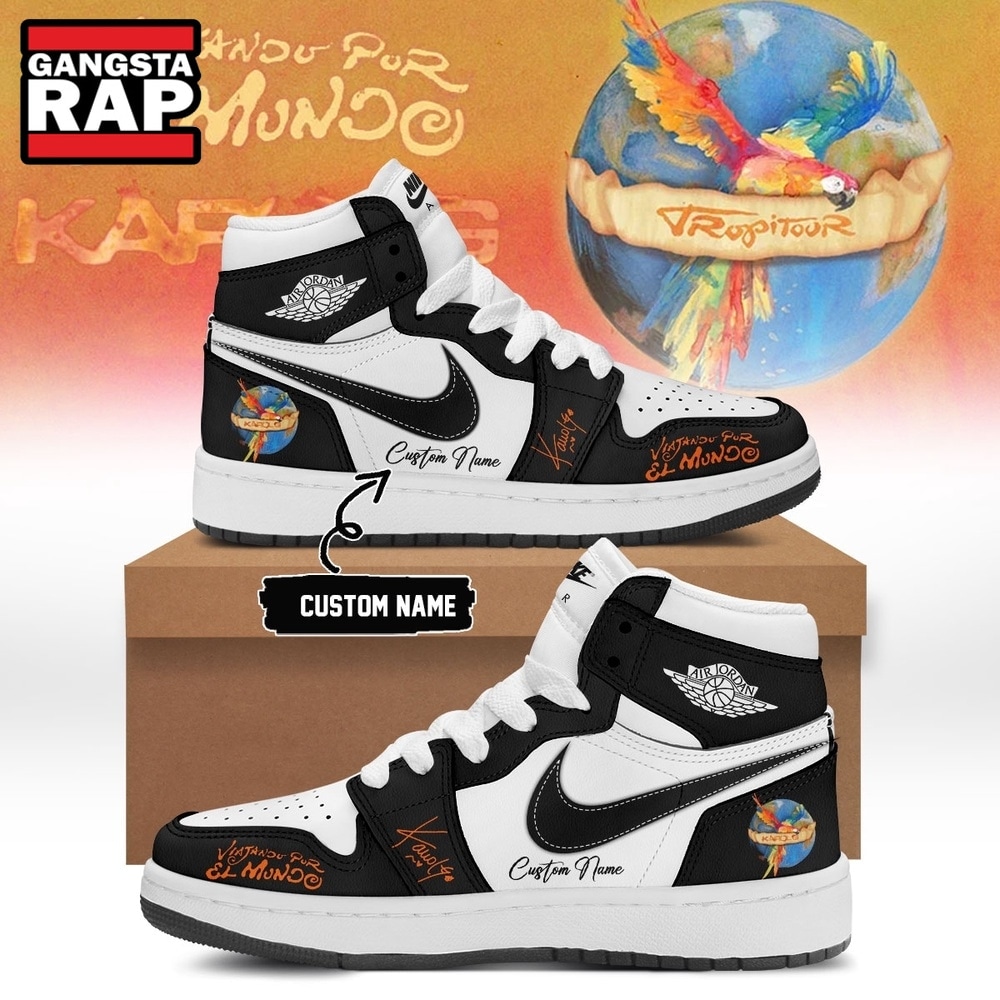 Karol G VIAJANDO POR EL MUNDO TROPITOUR Signed 2026 Black Air Jordan 1 Shoes , Trending Music Shoes Karol G VIAJANDO POR EL MUNDO TROPITOUR Signed 2026 Black Air Jordan 1 Shoes , Trending Music Shoes
