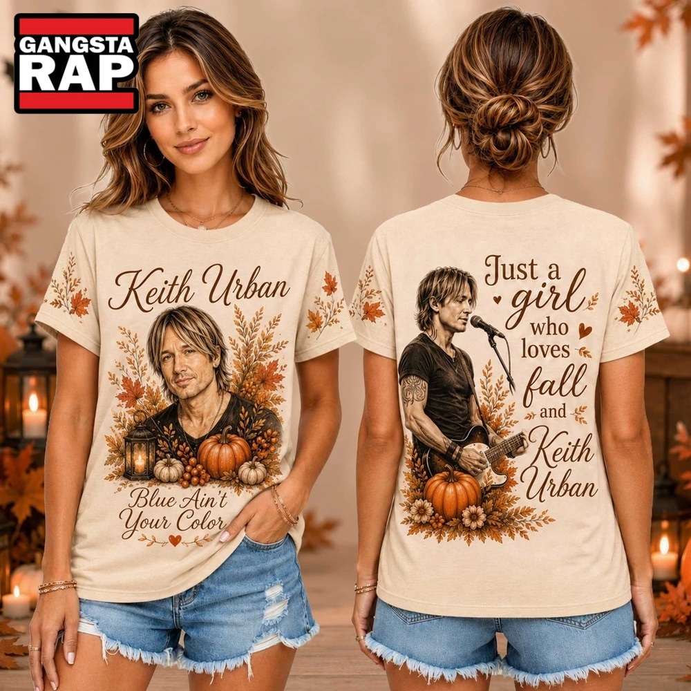 Keith Urban Autumn Portrait Pumpkin Motif Unisex 3D Shirt , Music Trend Shirt Keith Urban Autumn Portrait Pumpkin Motif Unisex 3D Shirt