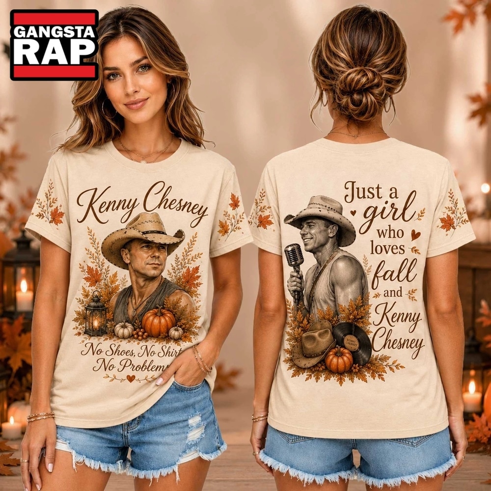 Kenny Chesney Autumn Pumpkin Portrait 2026 Unisex 3D Shirt , Music Trend Shirt Kenny Chesney Autumn Pumpkin Portrait 2026 Unisex 3D Shirt
