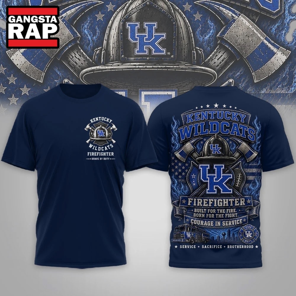 Kentucky Wildcats 2026 NCAA Firefighter Built for the Fire 3D Shirt , NCAA 3D Shirt Kentucky Wildcats 2026 Ncaa Firefighter Built For The Fire 3D Shirt