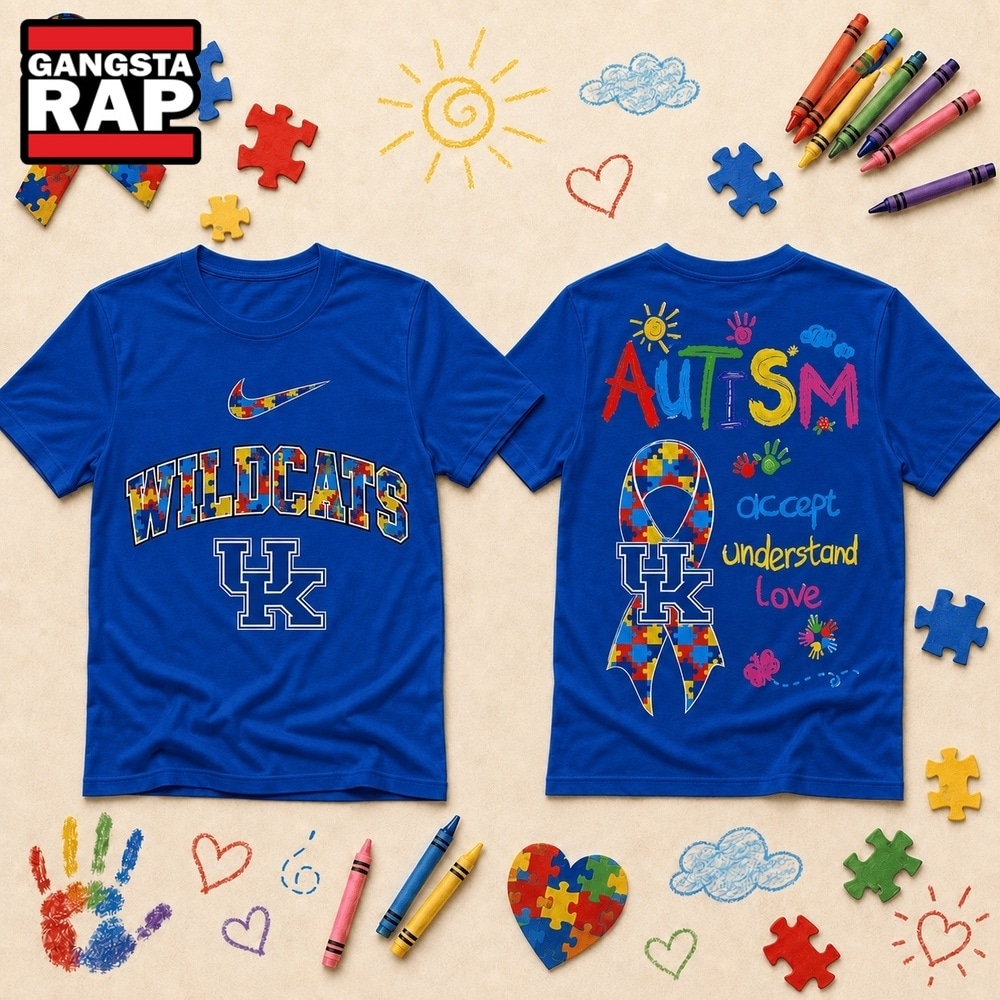Kentucky Wildcats NCAA Autism Awareness Puzzle Ribbon T Shirt , NCAA 3D Shirt Kentucky Wildcats Ncaa Autism Awareness Puzzle Ribbon T Shirt
