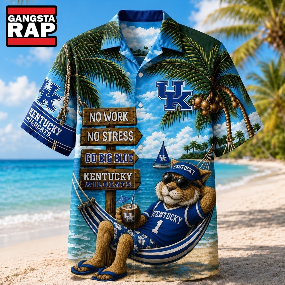 Kentucky Wildcats NCAA No Work No Stress Hawaiian Shirt , Trending NCAA Hawaiian Kentucky Wildcats NCAA No Work No Stress Hawaiian Shirt , Trending NCAA Hawaiian