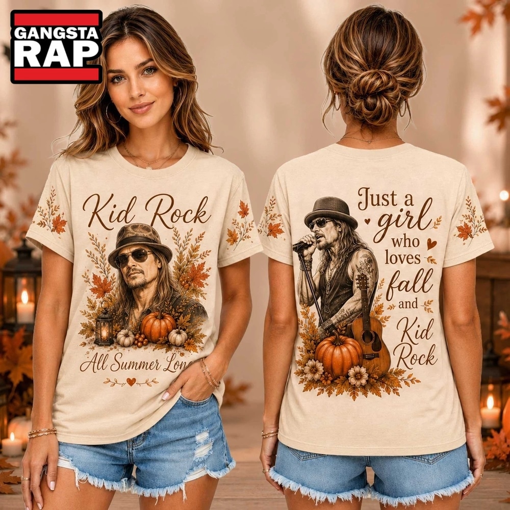Kid Rock Autumn Leaves Pumpkin Graphic Unisex 3D Shirt , Music Trend Shirt Kid Rock Autumn Leaves Pumpkin Graphic Unisex 3D Shirt