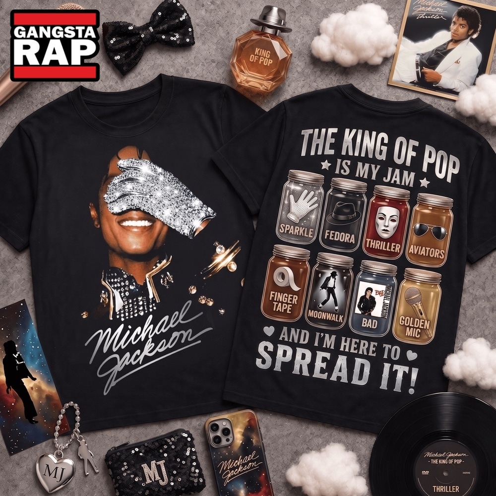 King of Pop Is My Jam Music Icons Front and Back T Shirt, Trending 3D Music Shirt King of Pop Is My Jam Music Icons Front and Back T Shirt, Trending 3D Music Shirt