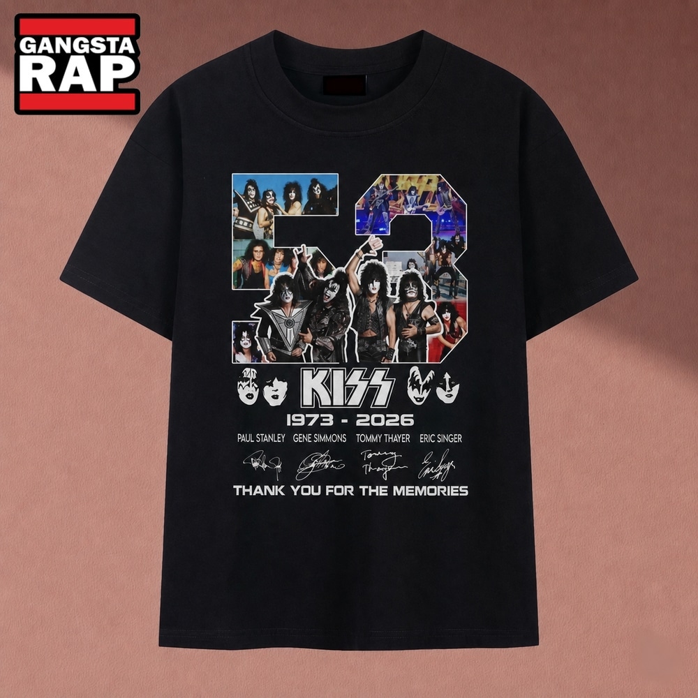 KISS Band 53rd Anniversary 1973 2026 Thank You For The Memories T Shirt, Music 2D Shirt Kiss Band 53rd Anniversary 1973 2026 Thank You For The Memories T Shirt