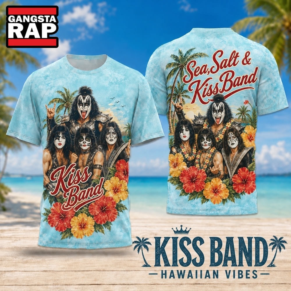 Kiss Band Hawaiian Vibes Tropical Floral Portrait 2026 3D Shirt , Trending 3D Music Shirt Kiss Band Hawaiian Vibes Tropical Floral Portrait 2026 3D Shirt