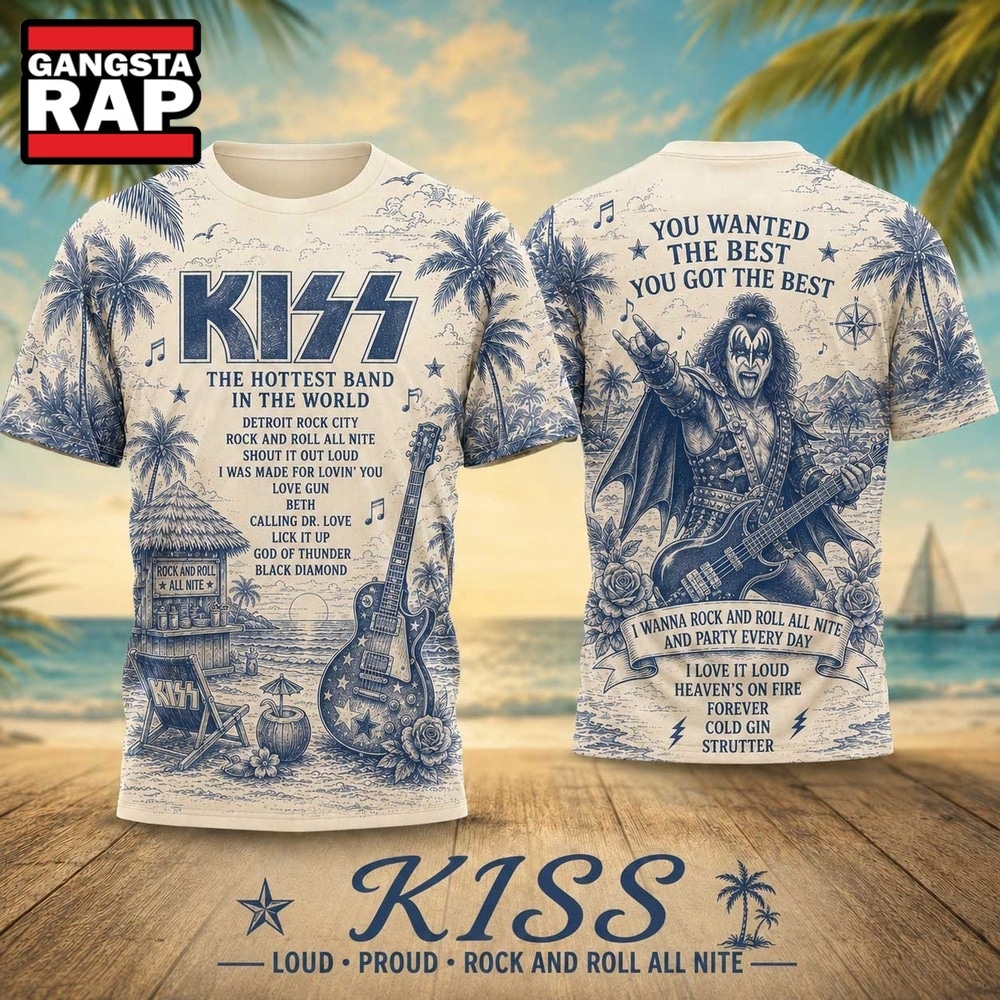 KISS Palm Tree Retro Tour Poster 2026 Vintage 3D Shirt , Trending 3D Music Shirt Kiss Palm Tree Retro Tour Poster 2026 Vintage 3D Shirt