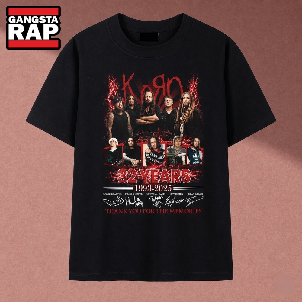 Korn Band 32 Years 1993 2025 Thank You For The Memories T Shirt, Music 2D Shirt Korn Band 32 Years 1993 2025 Thank You For The Memories T Shirt