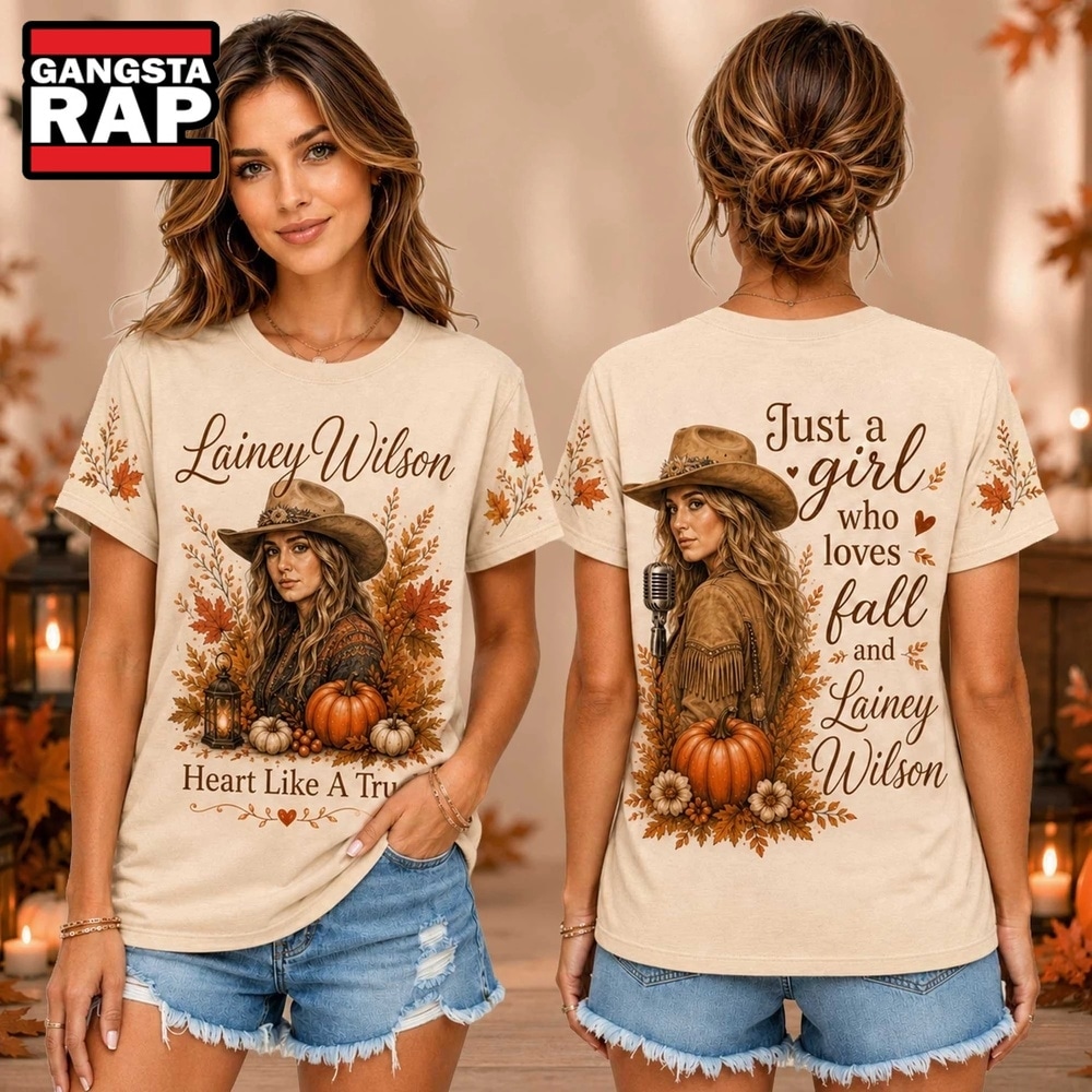 Lainey Wilson Autumn Leaves Pumpkin Cowgirl Autumn 2026 Unisex 3D Shirt , Music Trend Shirt Lainey Wilson Autumn Leaves Pumpkin Cowgirl Autumn 2026 Unisex 3D Shirt