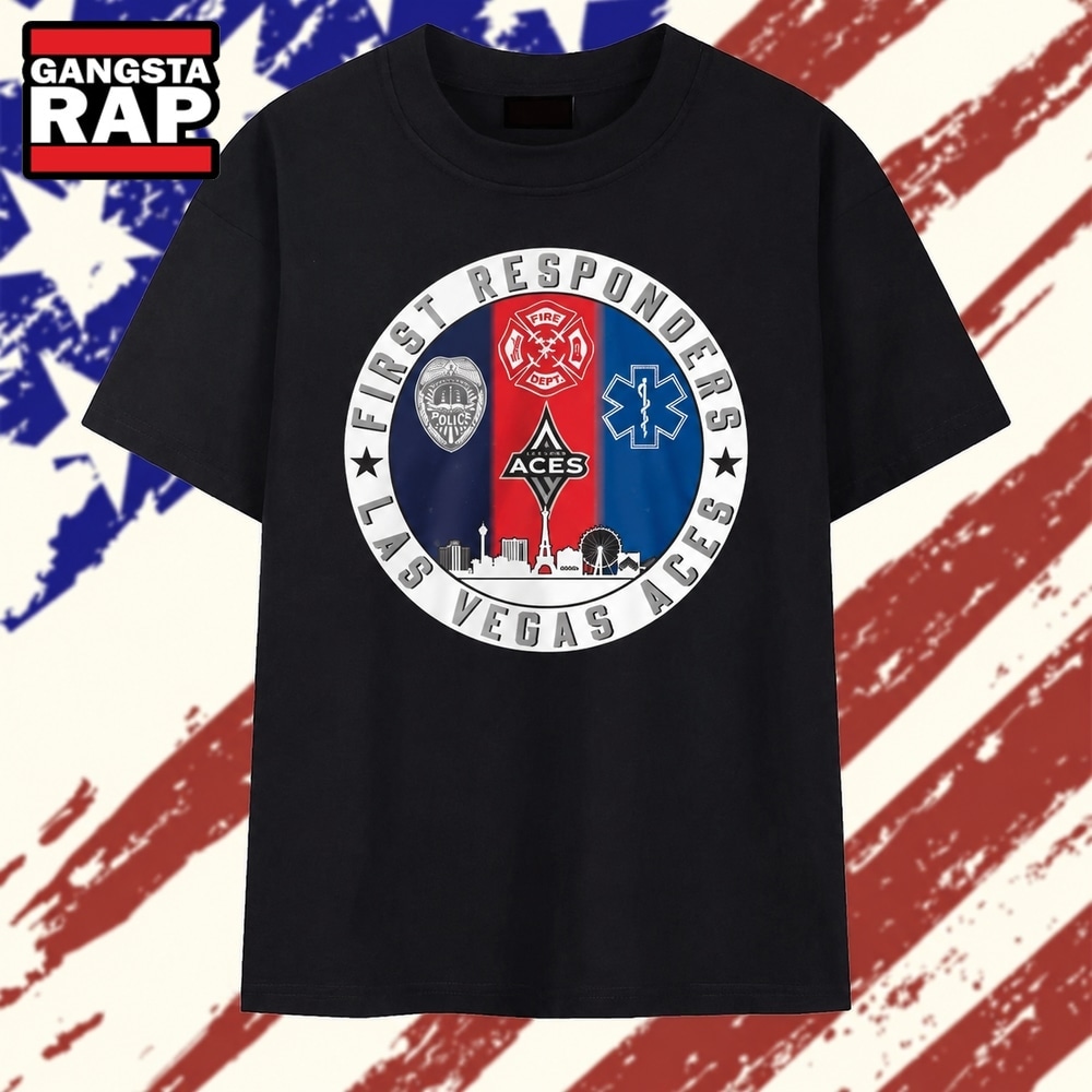 Las Vegas Aces First Responders Police Fire Dept EMS Crest T Shirt, Trending 2D Shirt Las Vegas Aces First Responders Police Fire Dept Ems Crest T Shirt