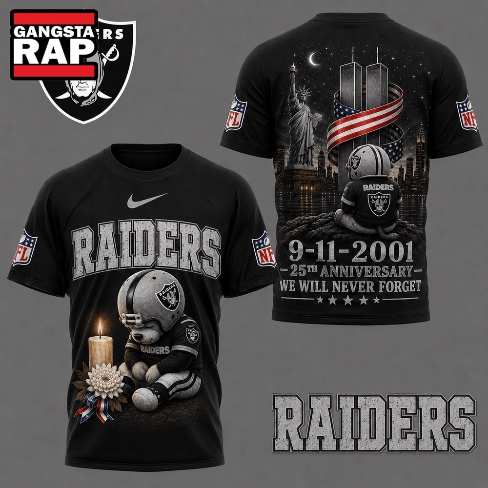 Las Vegas Raiders NFL 9 11 25th Anniversary Never Forget Memorial 3D T Shirt, Football New Design Shirt Las Vegas Raiders Nfl 9 11 25th Anniversary Never Forget Memorial 3D T Shirt