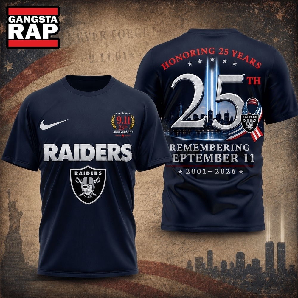 Las Vegas Raiders NFL Honoring 25 Years Remembering September 11 T Shirt, Football New Design Shirt Las Vegas Raiders Nfl Honoring 25 Years Remembering September 11 T Shirt