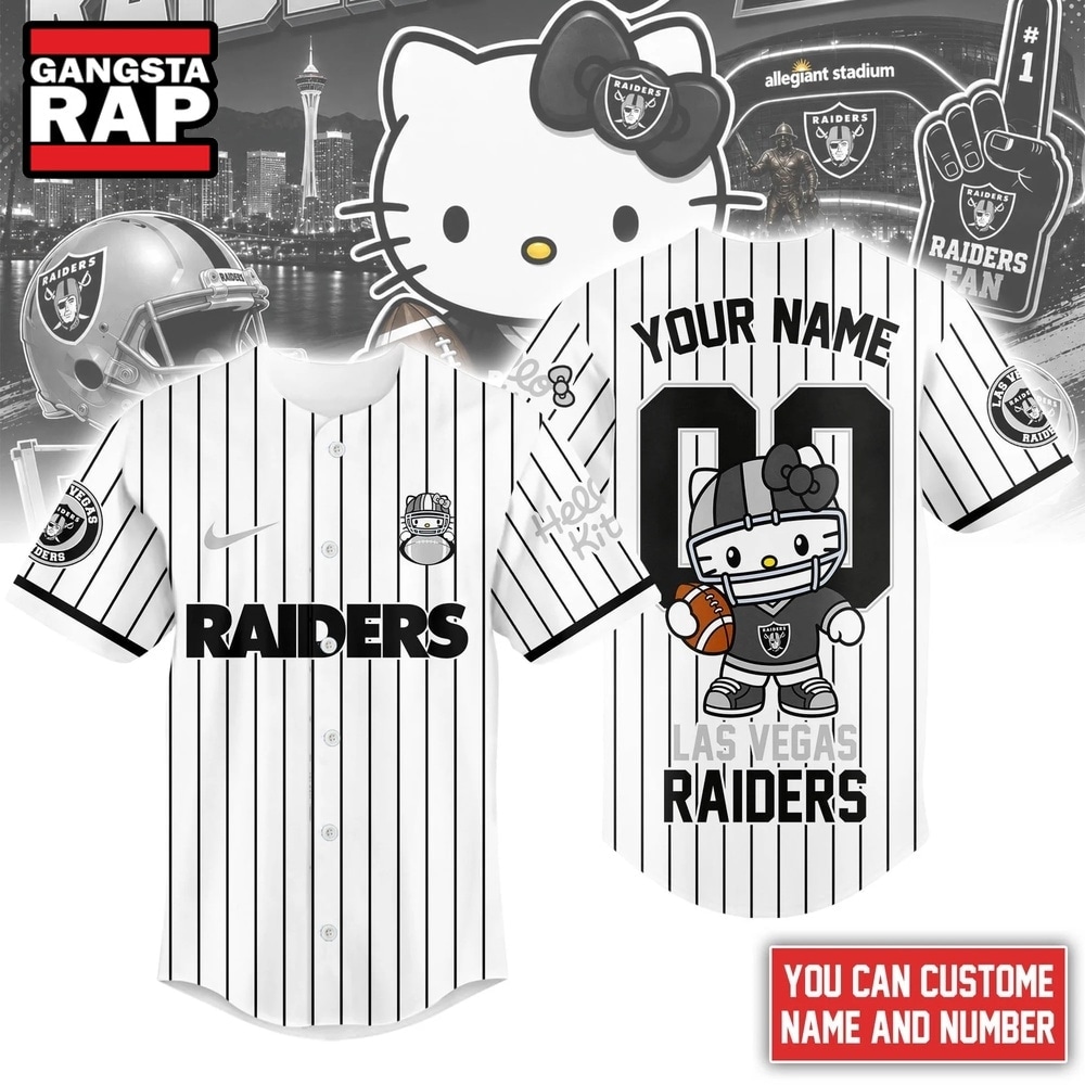 Las Vegas Raiders NFL Kitty Game Day Custom Baseball Jersey Shirt , NFL Baseball Jersey Las Vegas Raiders NFL Kitty Game Day Custom Baseball Jersey Shirt , NFL Baseball Jersey