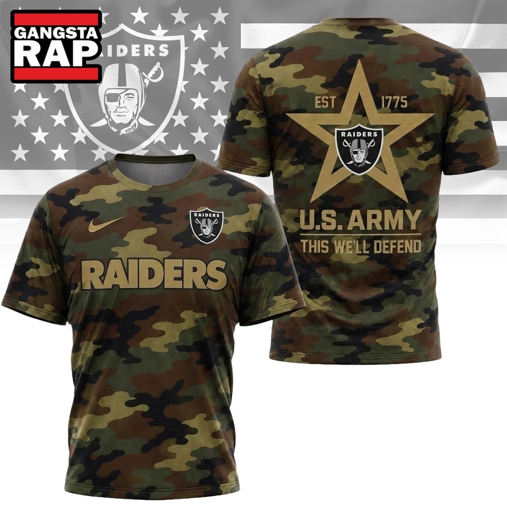 Las Vegas Raiders NFL Veterans US Army Camo New Design 3D Shirt , Football New Design Shirt Las Vegas Raiders Nfl Veterans US Army Camo New Design 3D Shirt