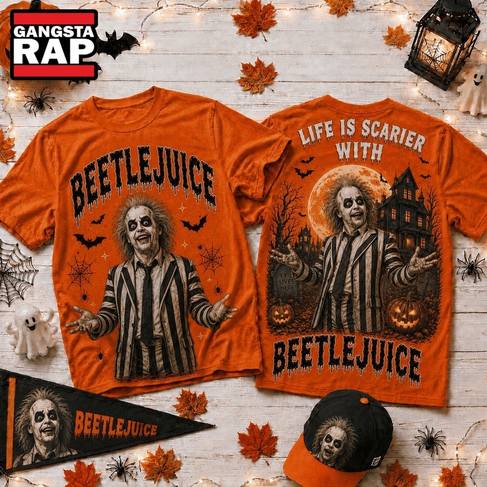 Life Is Scarier With Beetlejuice Halloween 2026 3D Shirt , Music Trend Shirt Life IS Scarier With Beetlejuice Halloween 2026 3D Shirt