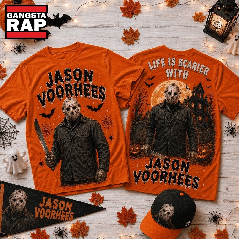 Life Is Scarier With Jason Voorhees Halloween 2026 3D Shirt , Music Trend Shirt Life IS Scarier With Jason Voorhees Halloween 2026 3D Shirt