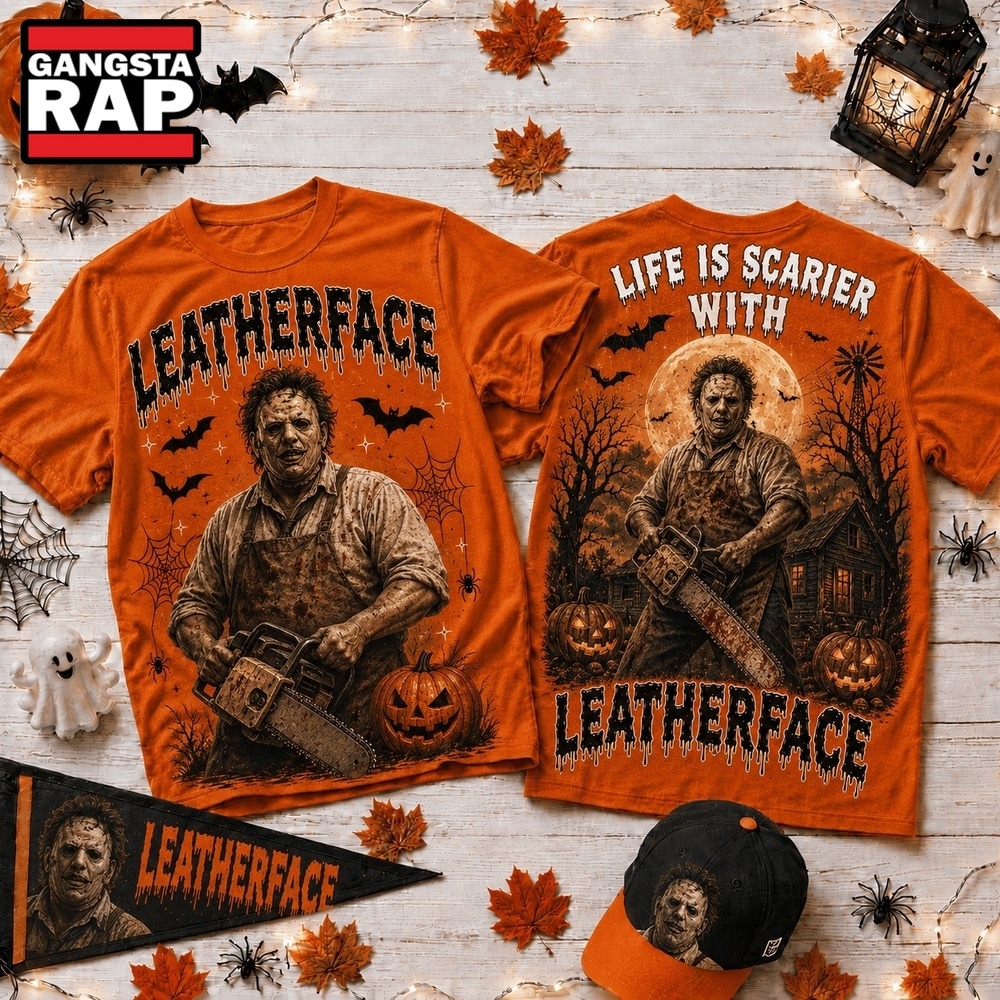 Life Is Scarier With Leatherface Halloween 2026 3D Shirt , Music Trend Shirt Life IS Scarier With Leatherface Halloween 2026 3D Shirt
