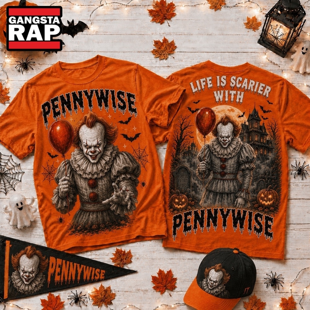 Life Is Scarier With Pennywise Halloween 2026 3D Shirt , Music Trend Shirt Life IS Scarier With Pennywise Halloween 2026 3D Shirt
