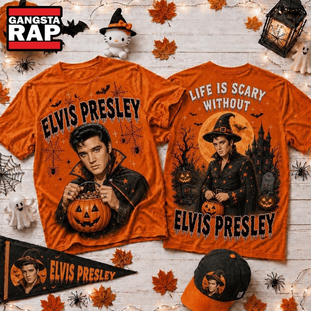 Life Is Scary Without Elvis Presley Halloween 2026 3D Shirt , Music Trending 3D Shirt Life IS Scary Without Elvis Presley Halloween 2026 3D Shirt