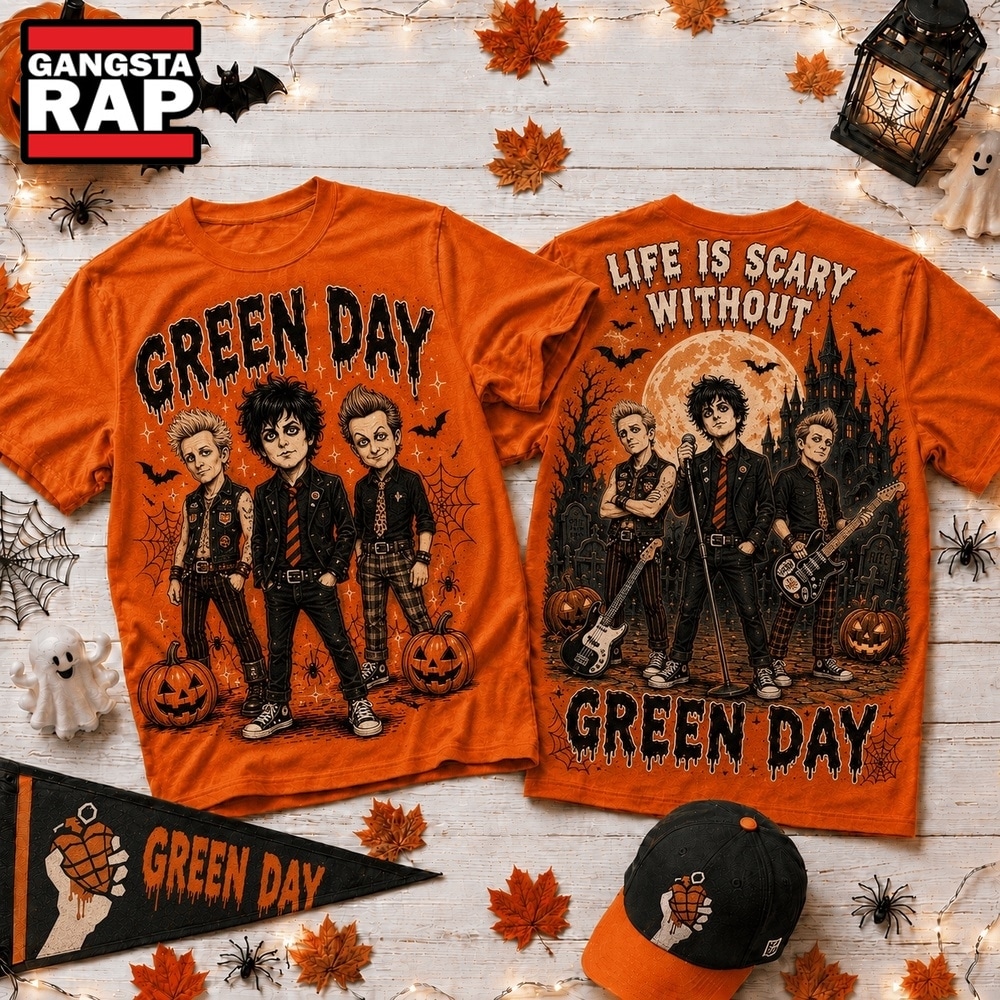 Life Is Scary Without Green Day Halloween 2026 3D Shirt , Music Trend Shirt Life IS Scary Without Green Day Halloween 2026 3D Shirt