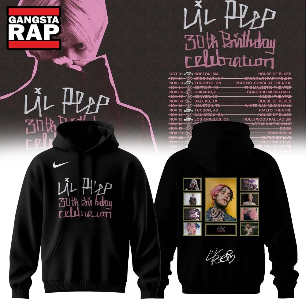 Lil Peep 30th Birthday Celebration Graphic Signature Hoodie, Trending 3D Music Shirt Lil Peep 30th Birthday Celebration Graphic Signature Hoodie
