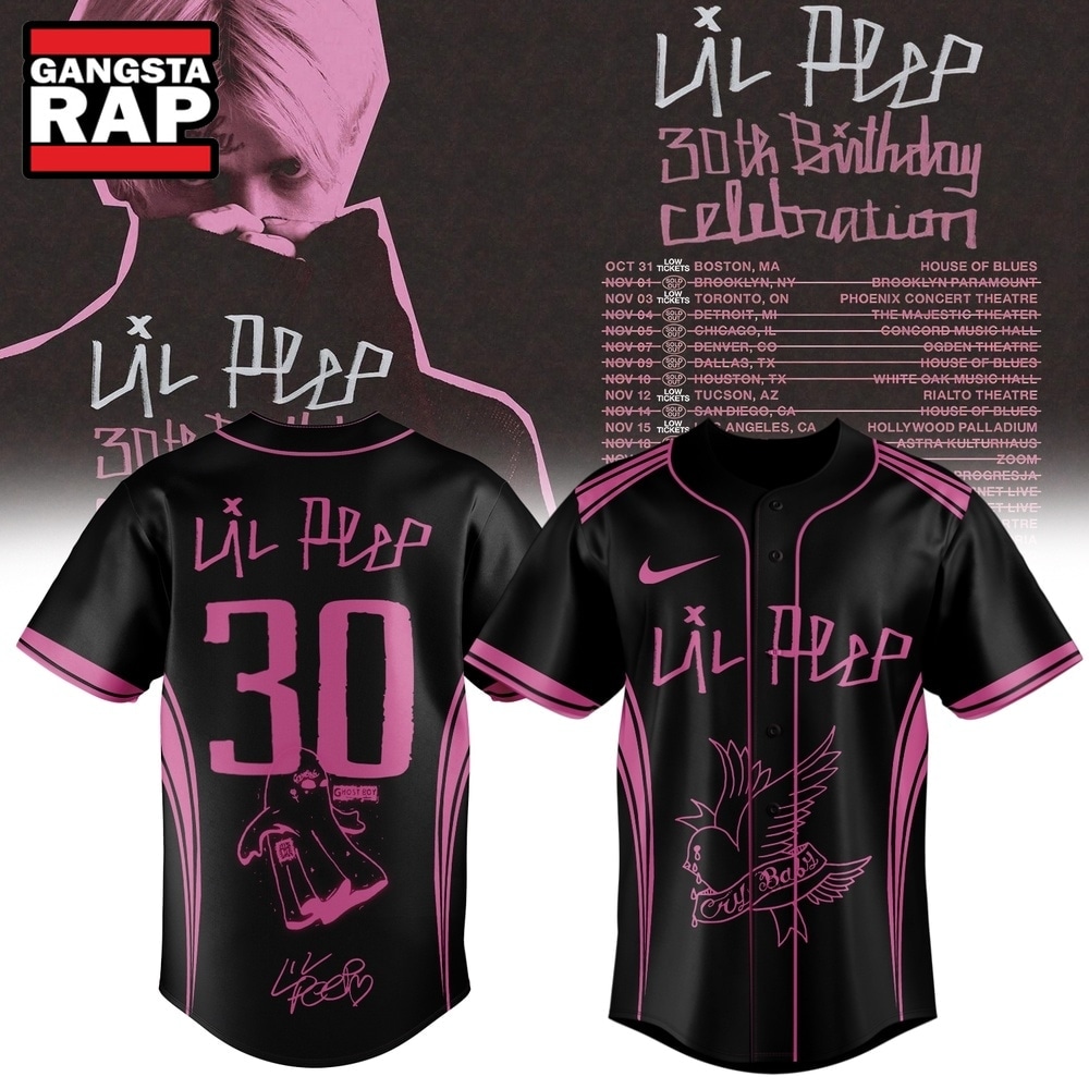Lil Peep 30th Birthday Celebration Limited Edition Signature Black Baseball Jersey, Trending Music Jersey Lil Peep 30th Birthday Celebration Limited Edition Signature Black Baseball Jersey
