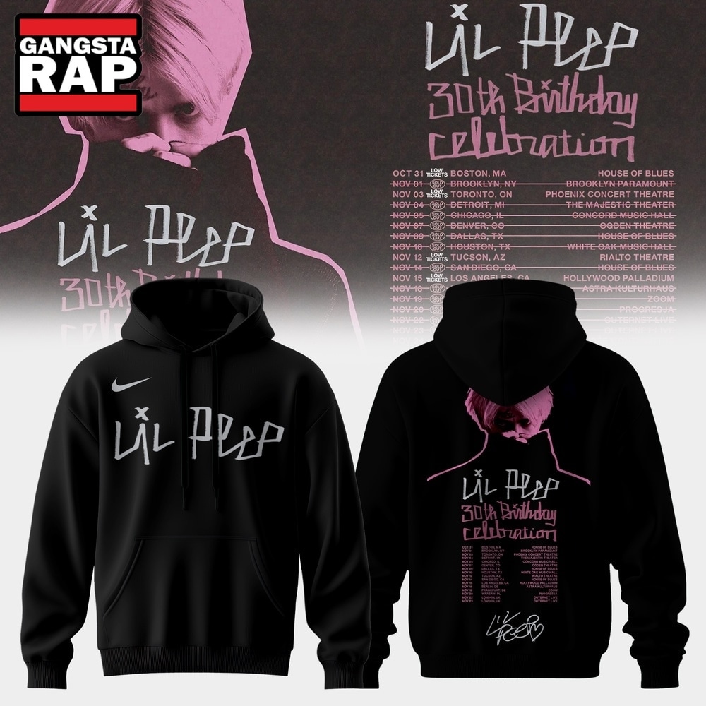 Lil Peep 30th Birthday Celebration Limited Edition Signature Black Hoodie, Trending 3D Music Shirt Lil Peep 30th Birthday Celebration Limited Edition Signature Black Hoodie