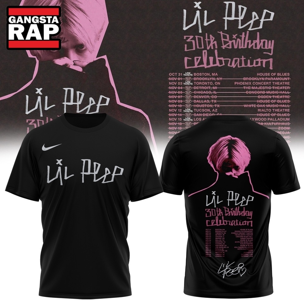 Lil Peep 30th Birthday Celebration Limited Edition Signature Black T Shirt, Trending 3D Music Shirt Lil Peep 30th Birthday Celebration Limited Edition Signature Black T Shirt