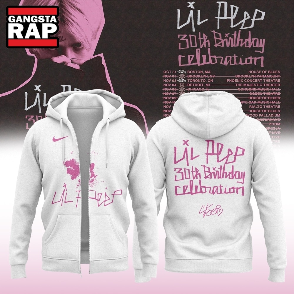 Lil Peep 30th Birthday Celebration Limited Edition Signature Zip Hoodie, Trending 3D Music Shirt Lil Peep 30th Birthday Celebration Limited Edition Signature Zip Hoodie