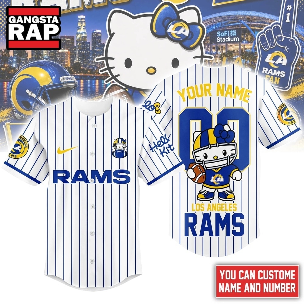Los Angeles Rams NFL Kitty Game Day Custom Baseball Jersey Shirt , NFL Baseball Jersey Los Angeles Rams NFL Kitty Game Day Custom Baseball Jersey Shirt , NFL Baseball Jersey
