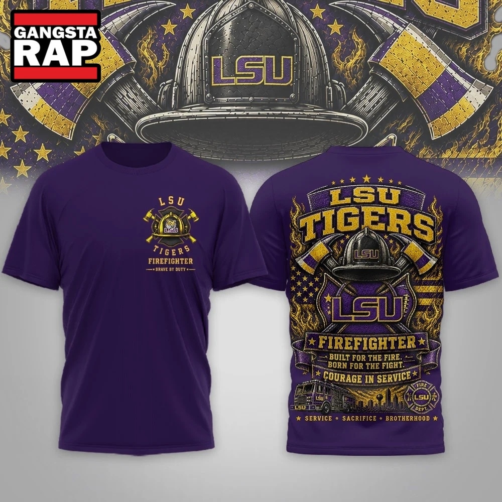 LSU Tigers 2026 NCAA Firefighter Built for the Fire 3D Shirt , NCAA 3D Shirt Lsu Tigers 2026 Ncaa Firefighter Built For The Fire 3D Shirt