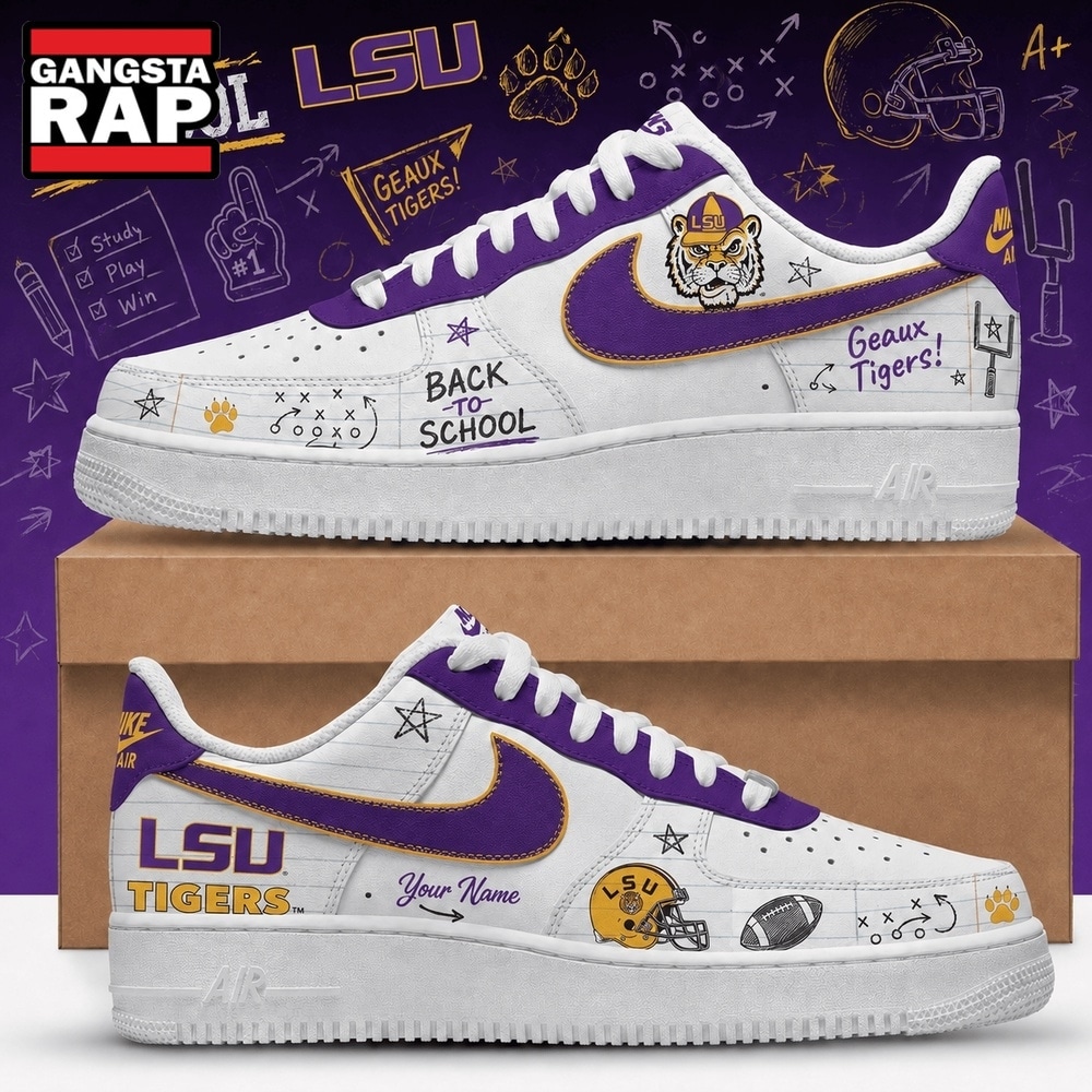 LSU Tigers 2026 NCAA Football Back To School Air Force 1 Shoes Sneakers , NCAA Sport Sneakers LSU Tigers 2026 NCAA Football Back To School Air Force 1 Shoes Sneakers , NCAA Sport Sneakers