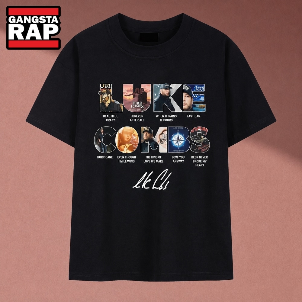 Luke Combs Greatest Songs Collage Signature Country Music T Shirt, Music 2D Shirt Luke Combs Greatest Songs Collage Signature Country Music T Shirt, Music 2D Shirt