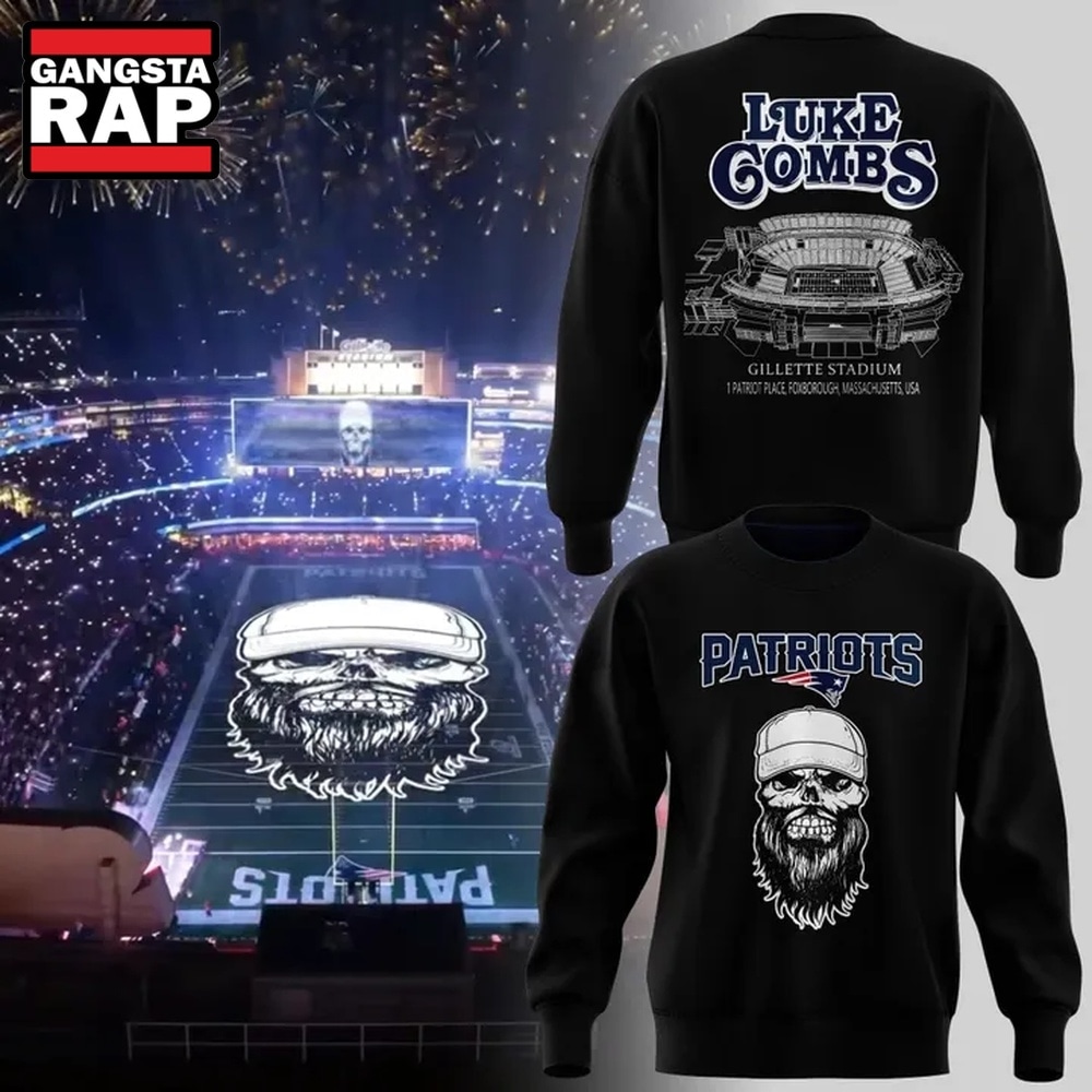 Luke Combs x New England Patriots 2026 Black Sweatshirt , Trending 3D Music Shirt Luke Combs X New England Patriots 2026 Black Sweatshirt
