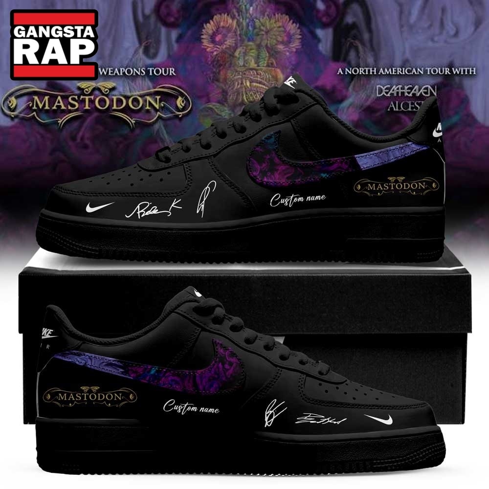 Mastodon Poisonous Weapons Tour 2026 Custom Black Air Force 1 Shoes , Music Trending Shoes Mastodon Poisonous Weapons Tour 2026 Custom Black Air Force 1 Shoes