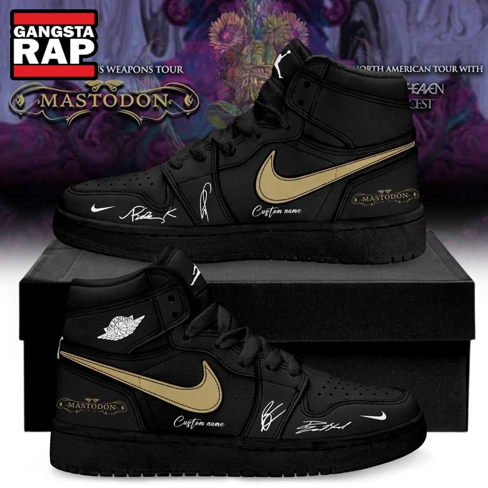 Mastodon Poisonous Weapons Tour 2026 Custom Black Air Jordan 1 Shoes , Trending Music Shoes Mastodon Poisonous Weapons Tour 2026 Custom Black Air Jordan 1 Shoes , Trending Music Shoes