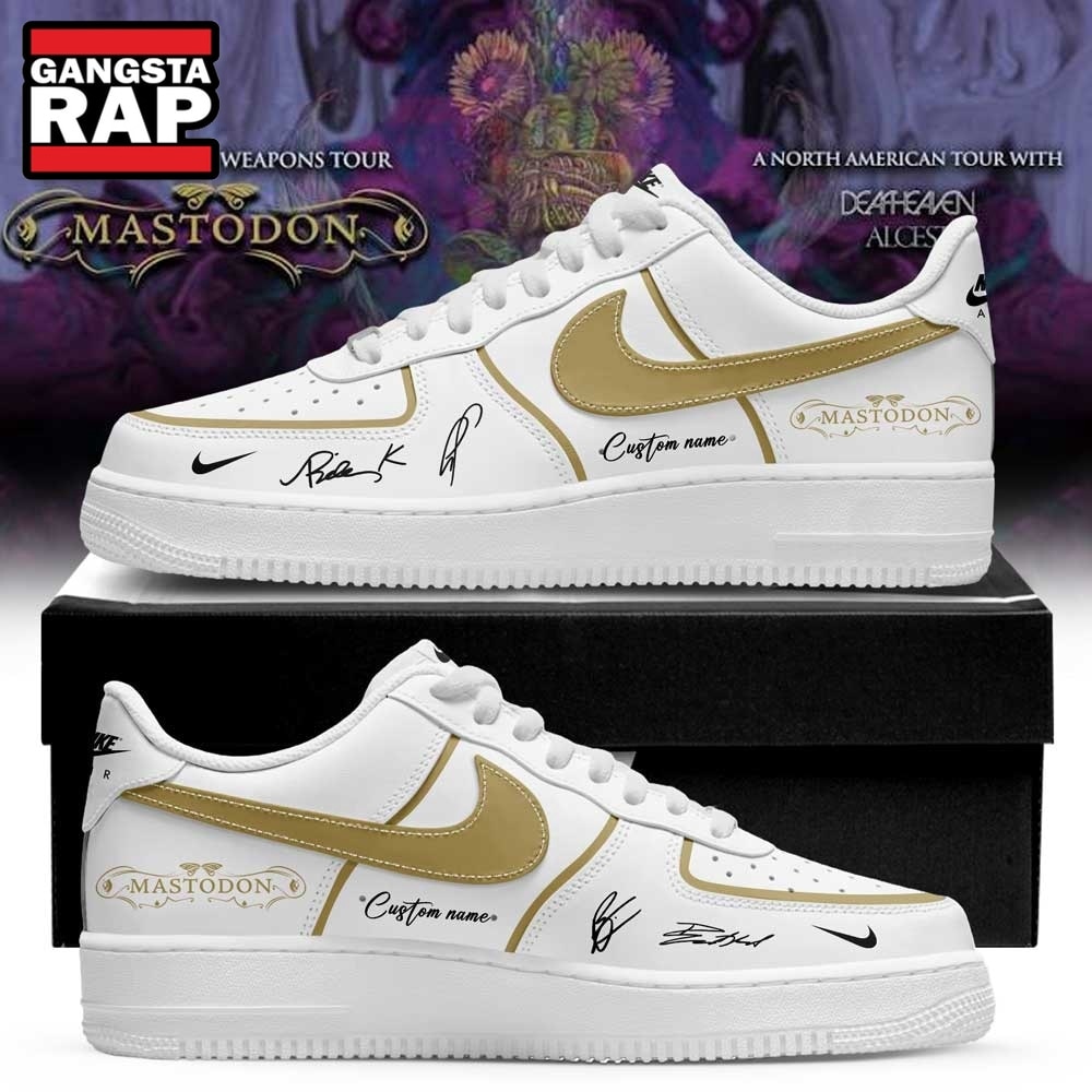 Mastodon Poisonous Weapons Tour 2026 Custom White Air Force 1 Shoes , Music Trending Shoes Mastodon Poisonous Weapons Tour 2026 Custom White Air Force 1 Shoes