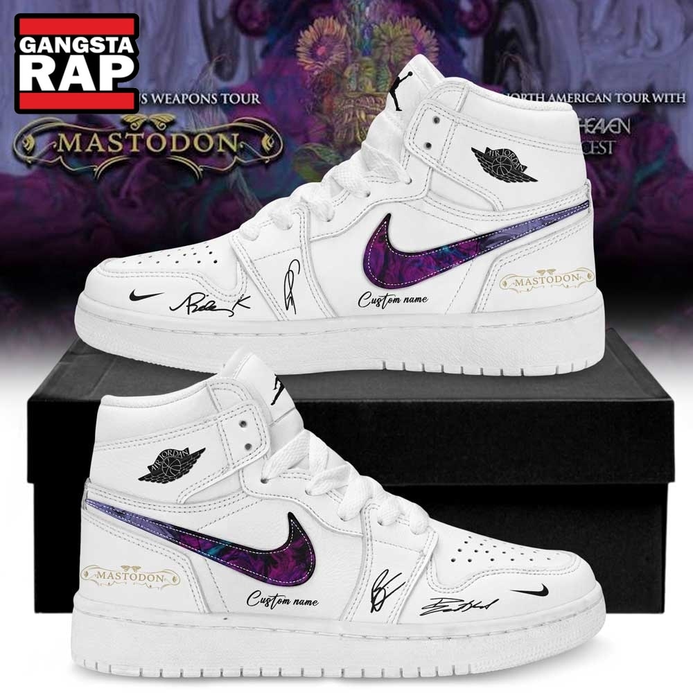 Mastodon Poisonous Weapons Tour 2026 Custom White Air Jordan 1 Shoes , Trending Music Shoes Mastodon Poisonous Weapons Tour 2026 Custom White Air Jordan 1 Shoes , Trending Music Shoes