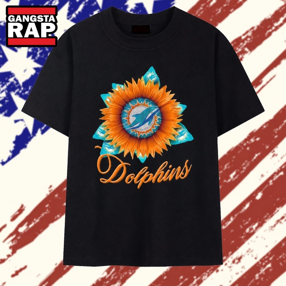 Miami Dolphins Football X Sunflower Graphic T Shirt , Vintage Trending Shirt Miami Dolphins Football X Sunflower Graphic T Shirt