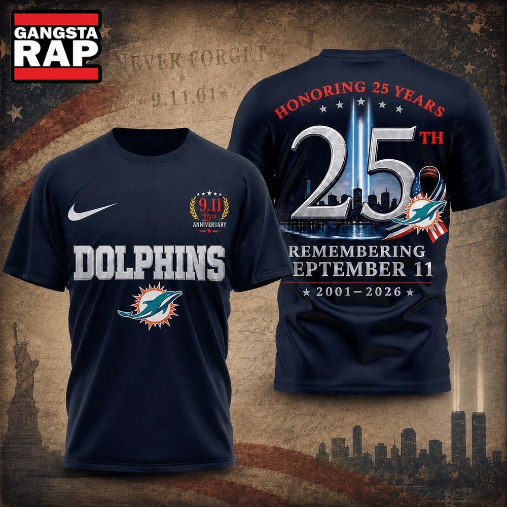 Miami Dolphins NFL Honoring 25 Years Remembering September 11 T Shirt, Football New Design Shirt Miami Dolphins Nfl Honoring 25 Years Remembering September 11 T Shirt