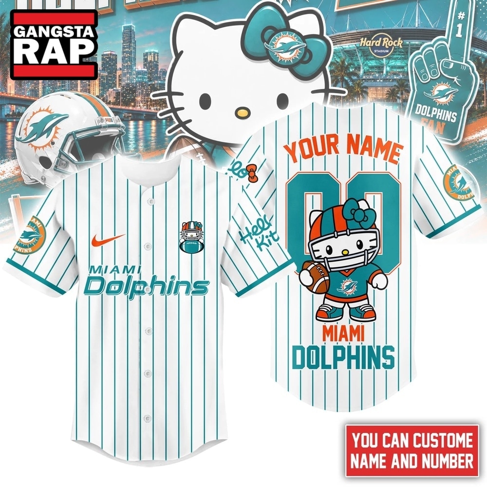 Miami Dolphins NFL Kitty Game Day Custom Baseball Jersey Shirt , NFL Baseball Jersey Miami Dolphins NFL Kitty Game Day Custom Baseball Jersey Shirt , NFL Baseball Jersey
